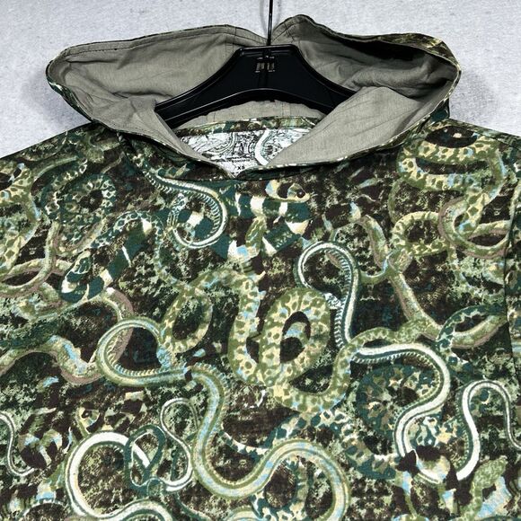 International Concepts Hooded Shirt Mens size X-Small Green Snake Print NWT - Picture 4 of 11